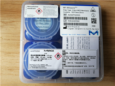 Millipore密理博25mm 0.8um混合纤维素过滤膜AAWP02500