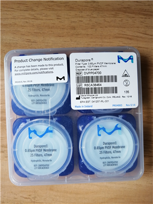 Millipore密理博47mm 0.65um PVDF有机过滤膜DVPP04700