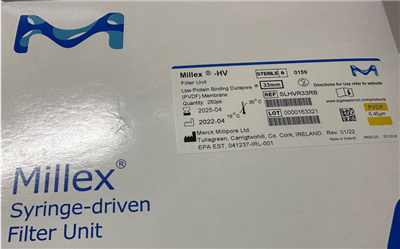 Millipore Merck默克33mm 0.45um PVDF有机针头滤器SLHVR33RB